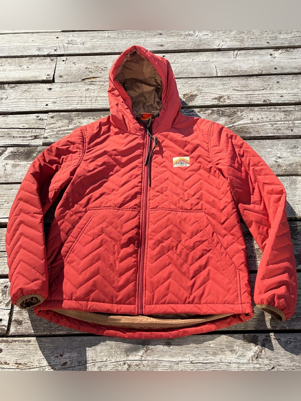 Rainier Watch Supply Ridgeline Micro-Puffer Quilted Hooded Jacket – Red